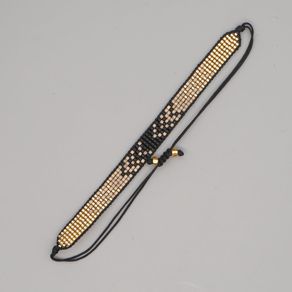 colorful heart boho friendship bracelets — handmade woven seed bead bracelet, adjustable, gift-ready