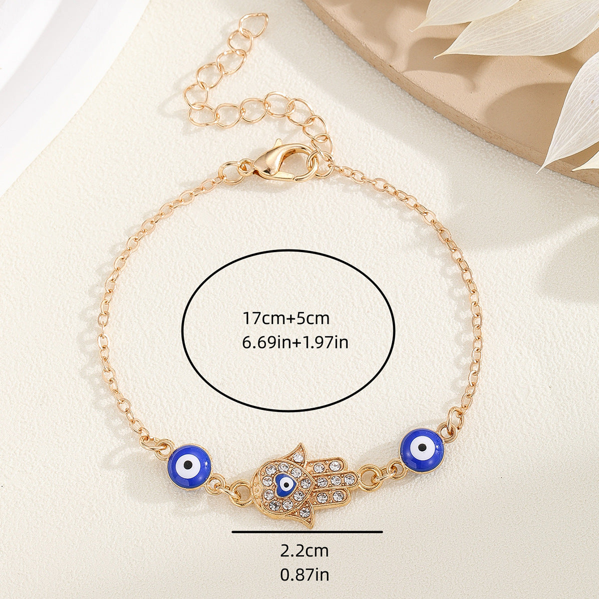 evil eye heart bracelet with diamonds for women | stylish chain bracelet - star8s