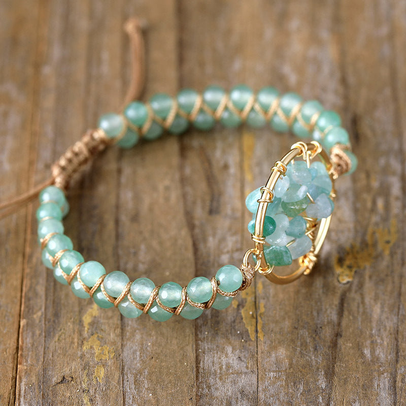 natural stone tree of life amethyst braided bracelet — handmade spiritual jewelry - star8s