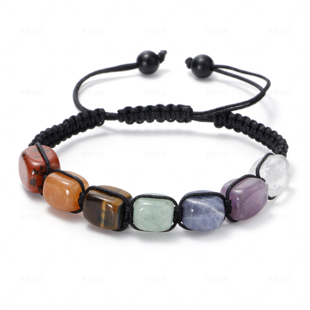 Natural Gemstone Woven Crystal Bracelet – Handmade Tiger’s Eye Beaded Healing Jewelry - STAR8S