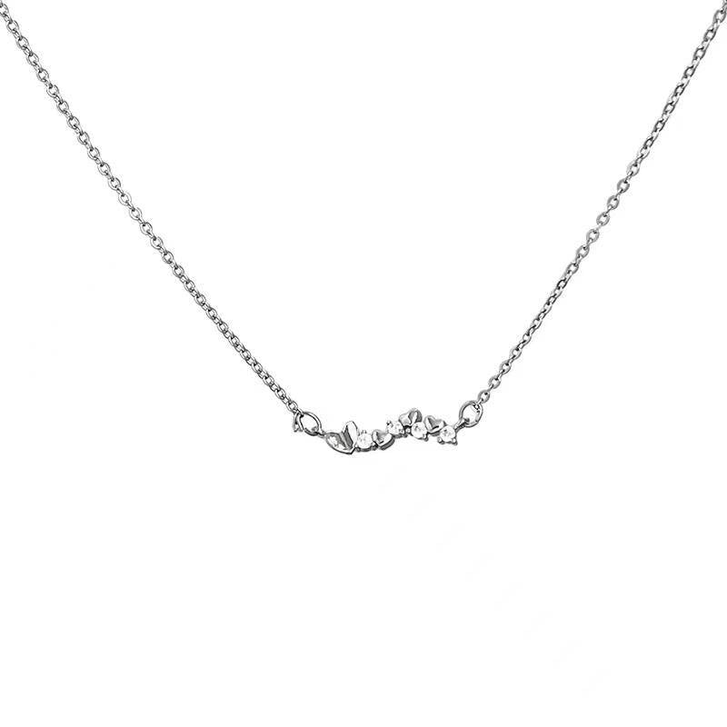 925 sterling silver 14k gold plated heart necklace with zircon diamond pendants