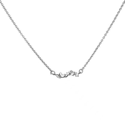 925 Sterling Silver 14K Gold Plated Heart Necklace with Zircon Diamond Pendants