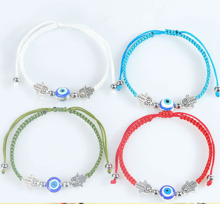 Evil Eye Bracelet - Handcrafted Adjustable Red String Bracelet with Hamsa & Nazar Protection Charm for Women - STAR8S