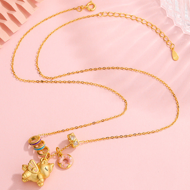 Chinese Zodiac Horse Silver Necklace – S925 Enamel Unicorn Pendant for Women - STAR8S