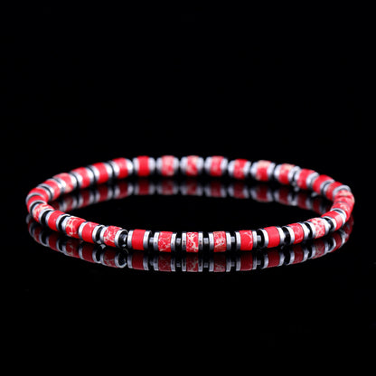 Boho Color-Block Natural Stone Bracelet – Men’s Imperial Stone Stretch Boho Bracelet - STAR8S