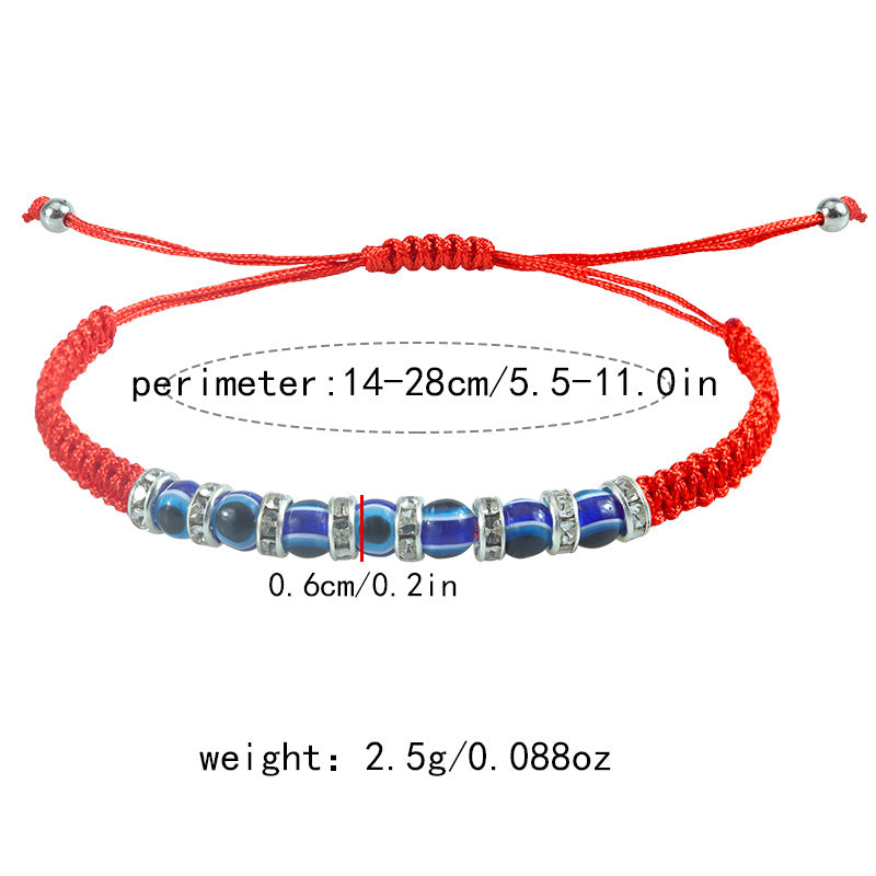 Blue Eye Bracelet Red Cord Protection Amulet - STAR8S