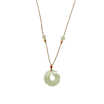 Natural Hetian Jade Necklace Pendant for Men and Women - Adjustable, Unisex Jewelry Pendant
