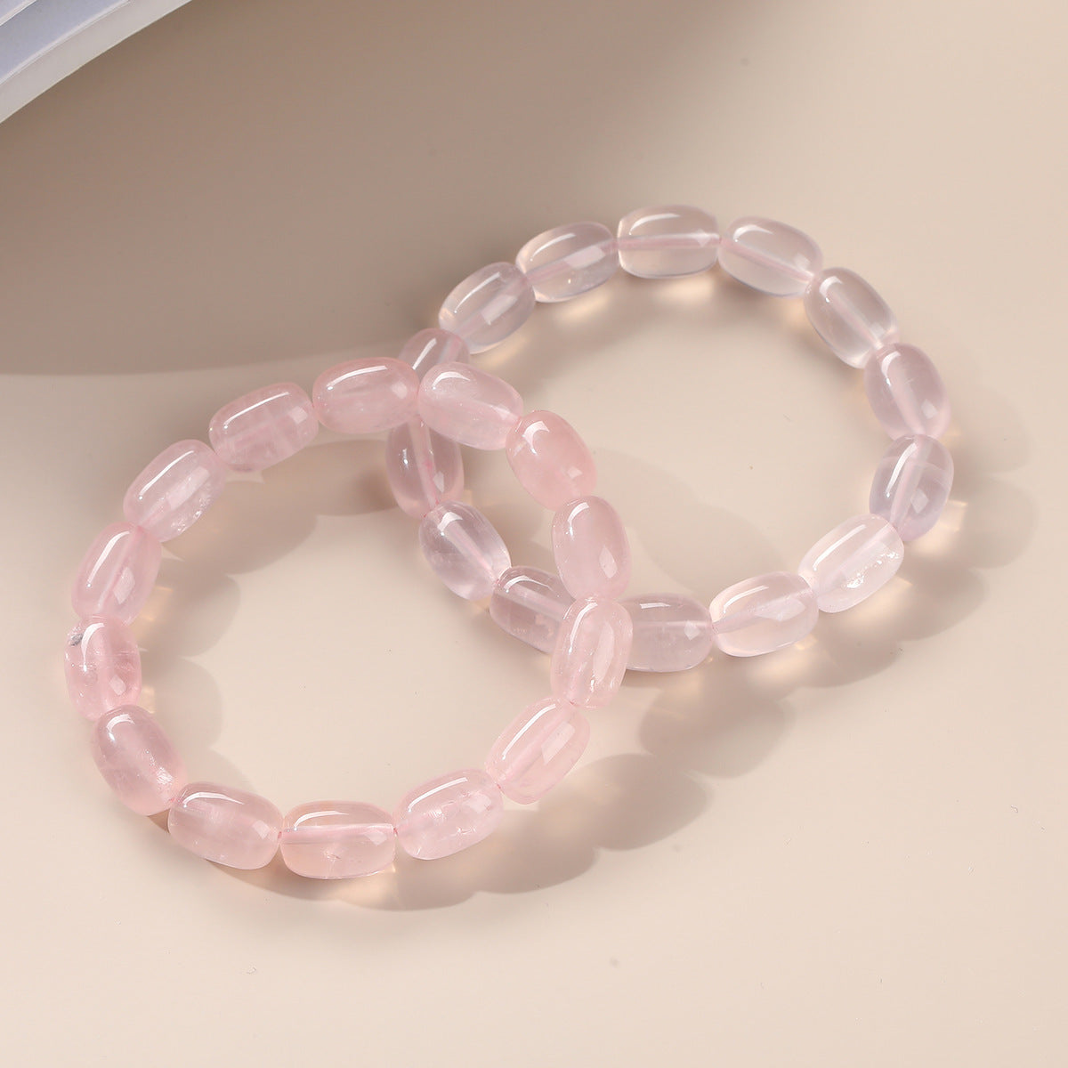 Pink Beaded Crystal Bracelet – Natural High Ice Starry Madagascar Rose Quartz Bracelet - STAR8S