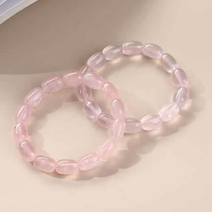 Pink Beaded Crystal Bracelet – Natural High Ice Starry Madagascar Rose Quartz Bracelet - STAR8S