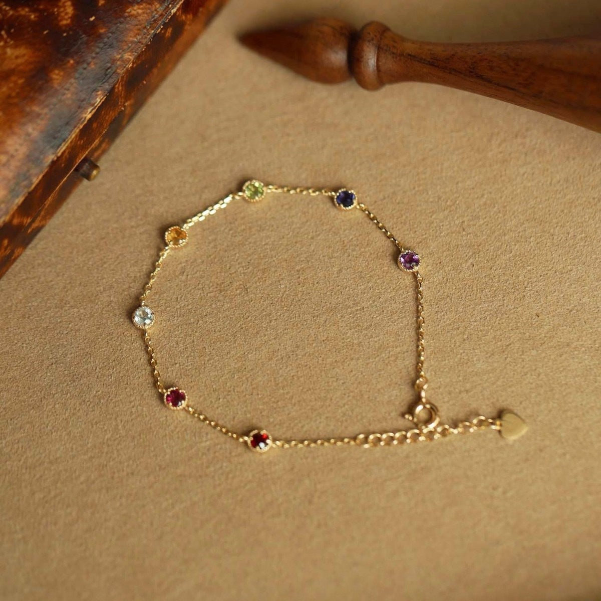 rainbow zircon bracelet | 925 sterling silver with 18k gold plating | elegant & colorful jewelry for women - star8s