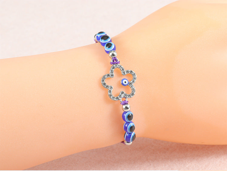 blue evil eye bracelet – handcrafted protective bracelet with nazar & lucky charm - star8s