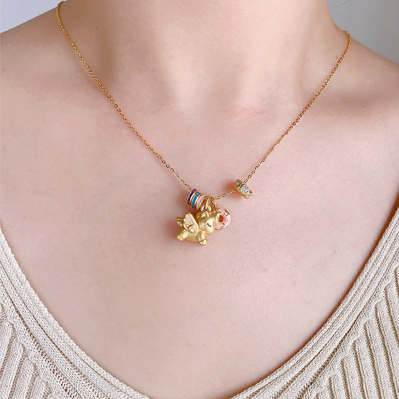 chinese zodiac horse silver necklace – s925 enamel unicorn pendant for women - star8s