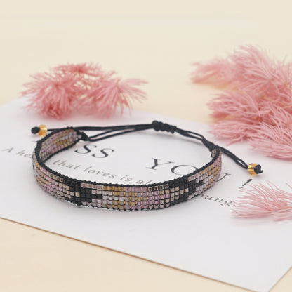 Colorful Heart Boho Friendship Bracelets — Handmade Woven Seed Bead Bracelet, Adjustable, Gift-Ready