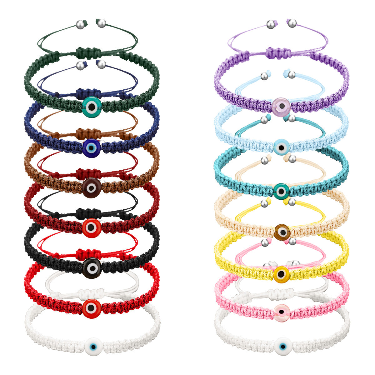 Evil Eye Braided Bracelet - Handmade Colorful Red Cord Bracelet for Men & Women - Protection Amulet Jewelry - STAR8S