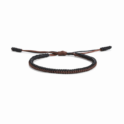 Handcrafted Adjustable Double Color Bracelet - Stylish Woven Cord with Knots - Perfect for Fashion Lovers and Festive Occasions - STAR8S