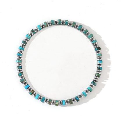 Boho Color-Block Natural Stone Bracelet – Men’s Imperial Stone Stretch Boho Bracelet - STAR8S