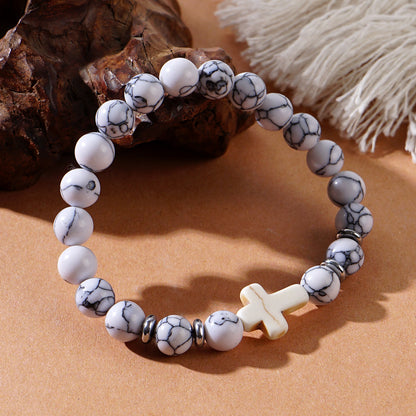 Cross Beaded Bracelets - Faith-Inspired Jewelry with Lava Rock, Turquoise, Tiger's Eye & More | Stylish & Spiritual Handcrafted Accessories