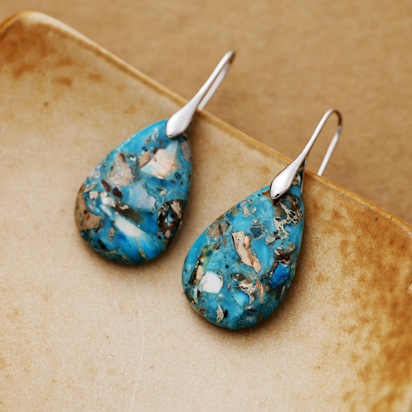 Boho Drop Earrings - Semi-Gemstone Teardrop Earrings for Women | Bohemian Style Jewelry - STAR8S