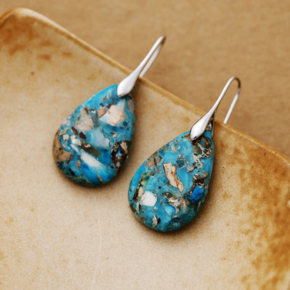 Boho Drop Earrings - Semi-Gemstone Teardrop Earrings for Women | Bohemian Style Jewelry - STAR8S