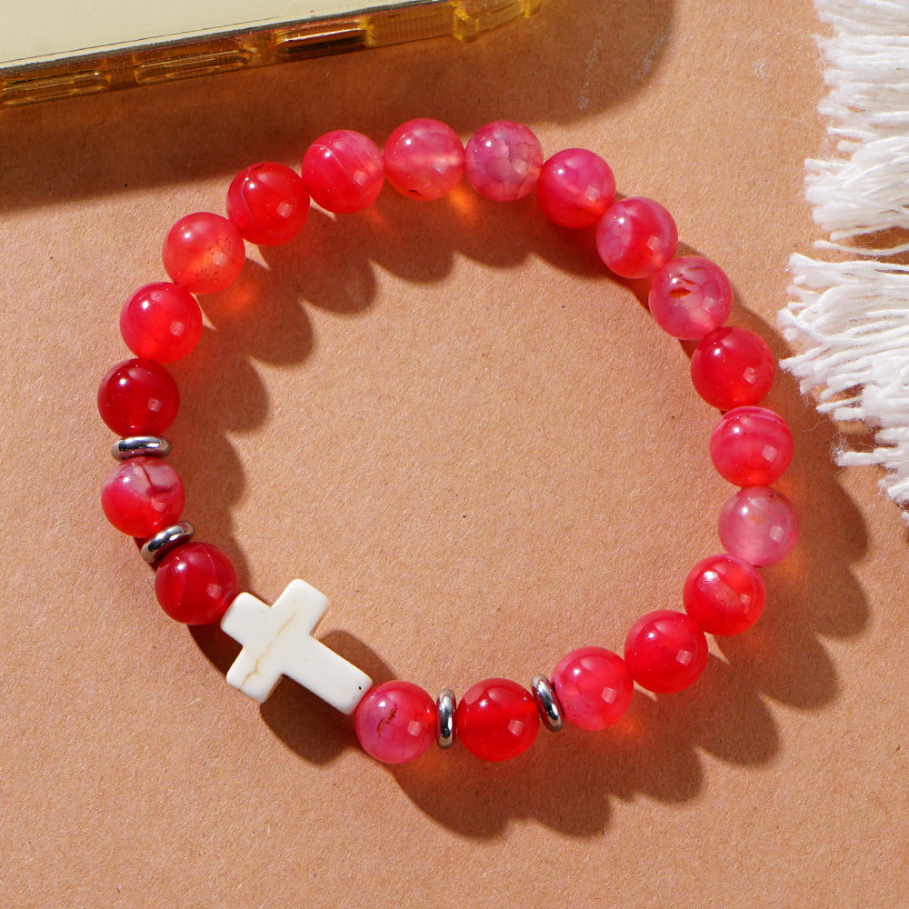 cross beaded bracelets - faith-inspired jewelry with lava rock, turquoise, tiger's eye & more | stylish & spiritual handcrafted accessories