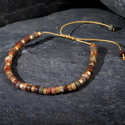 Adjustable Men's Bracelet - Natural Stone 4mm Beads with Turquoise & Tiger's Eye | Stylish & Durable Handmade Friendship Bracelets