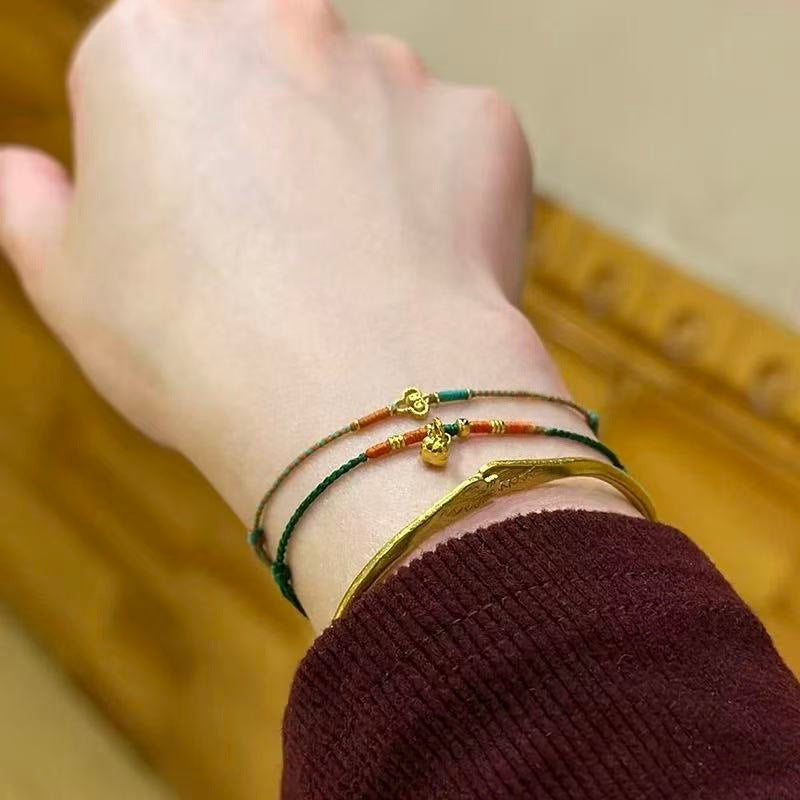 persimmon ruyi hand rope adjustable thin hand-woven bracelet simple niche gift for girlfriend