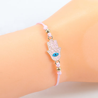 Evil Eye Hamsa Hand Bracelet - Simple Adjustable Charm for Protection & Good Luck - STAR8S