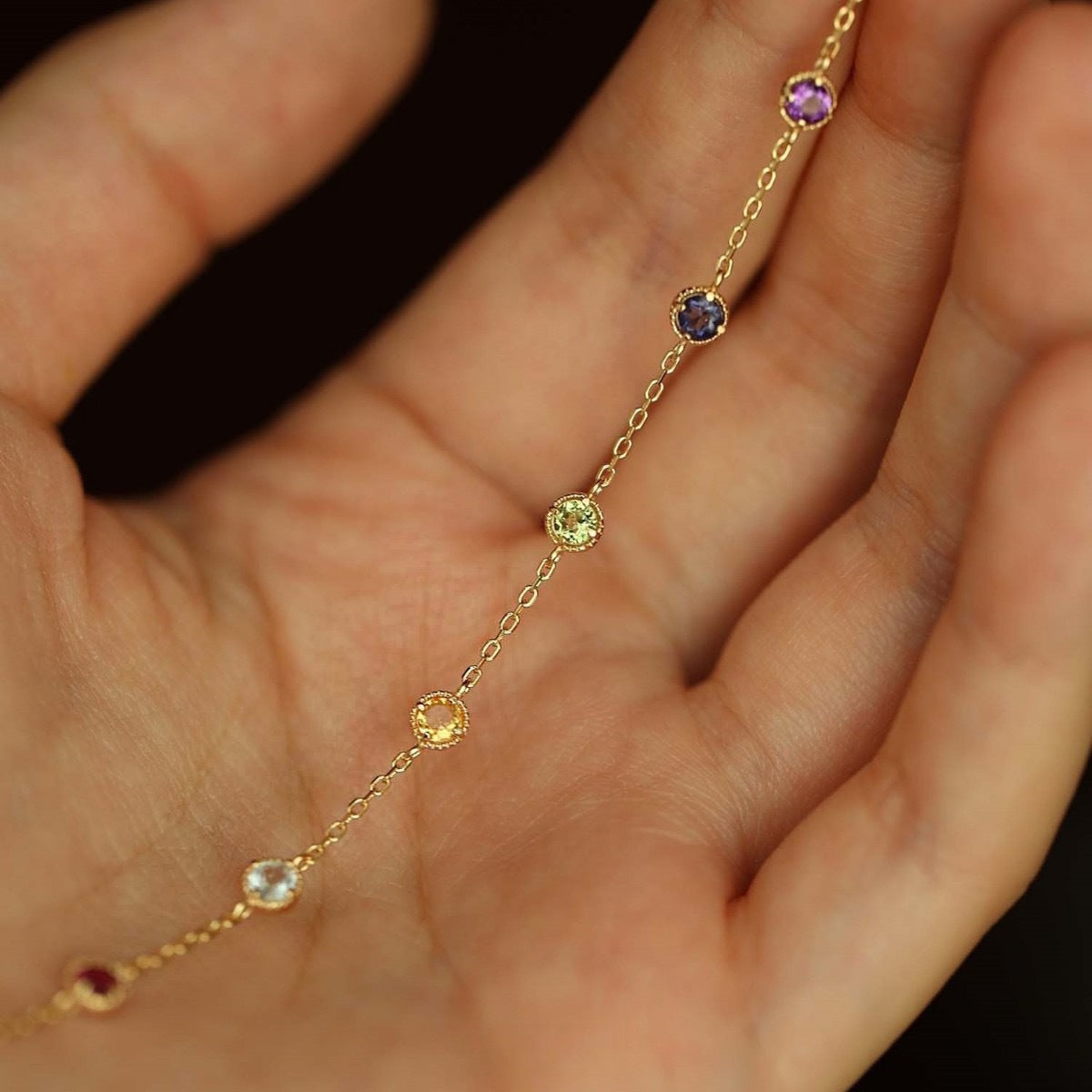 rainbow zircon bracelet | 925 sterling silver with 18k gold plating | elegant & colorful jewelry for women - star8s