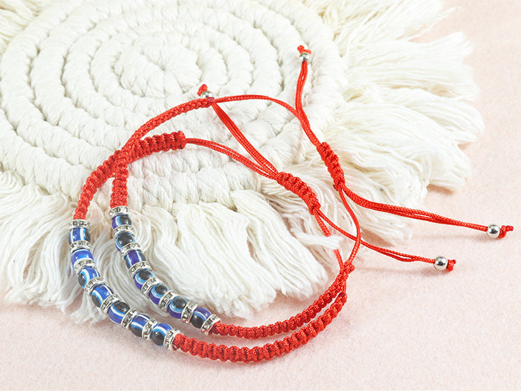 Blue Eye Bracelet Red Cord Protection Amulet - STAR8S