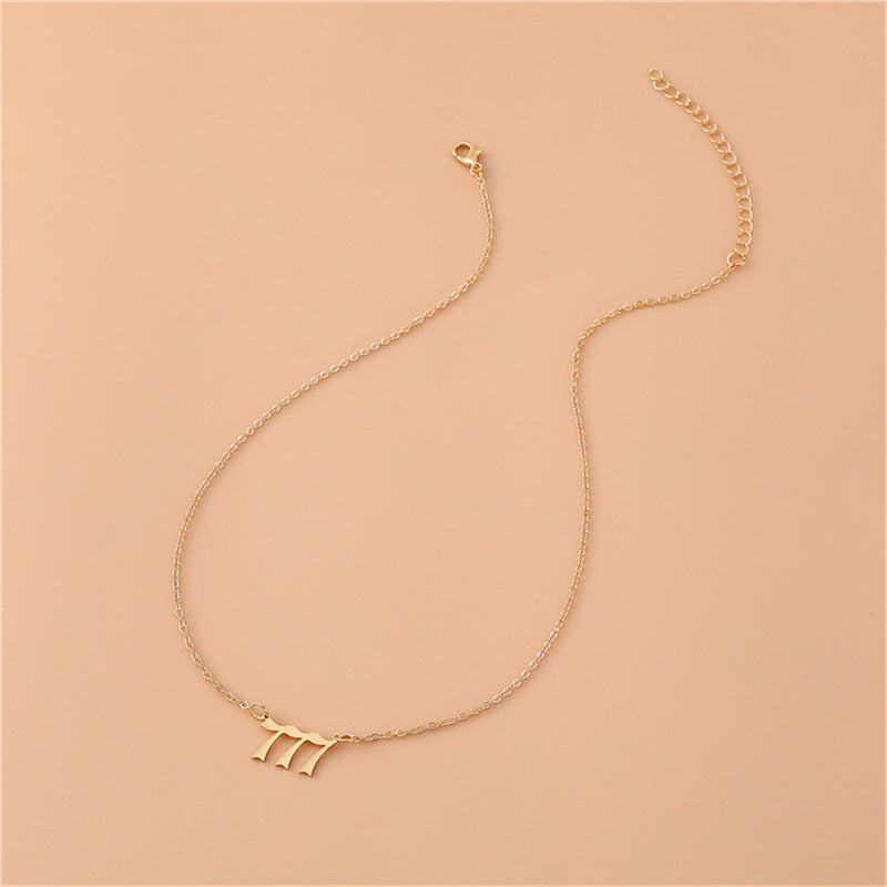 777 angel number necklace for women men stainless steel lucky number pendant necklace minimalist spiritual jewelry manifestation gift aesthetic choker chain