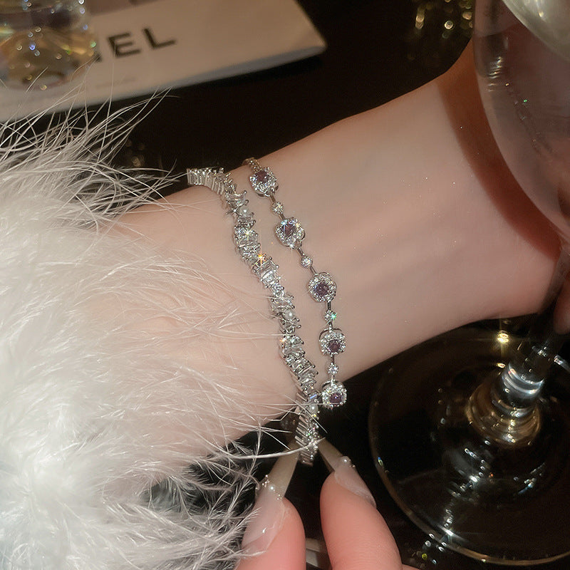 zircon pearl adjustable bracelet – vintage style, luxury fashion for women - star8s