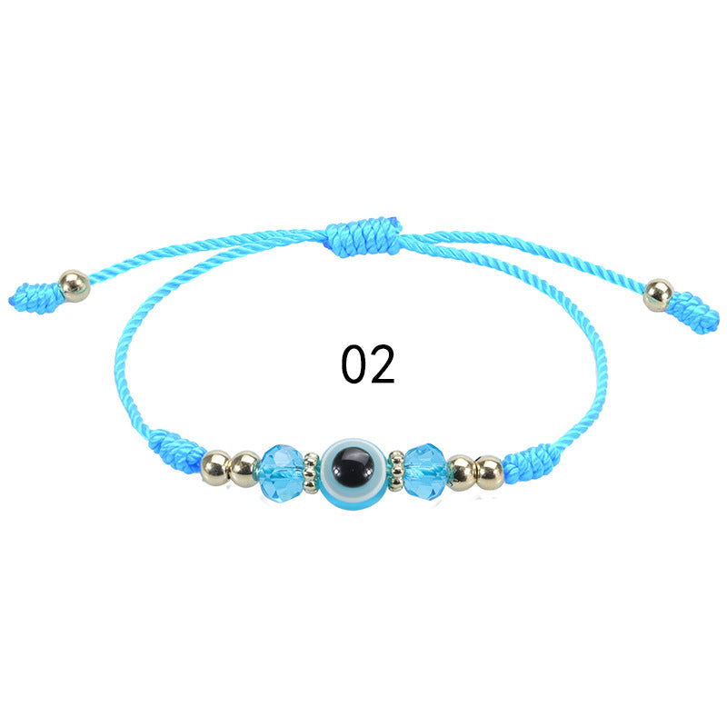 evil eye bracelet - adjustable crystal bead woven bracelet for boys & girls | lucky protection charm bracelet - star8s