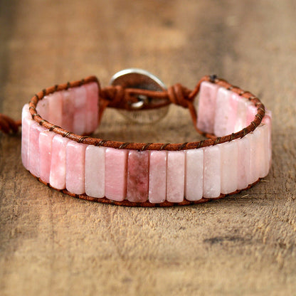 Imperial Jaspor Wrap Bracelet Handmade Braided Leather Beaded Bohemian Bracelet - STAR8S