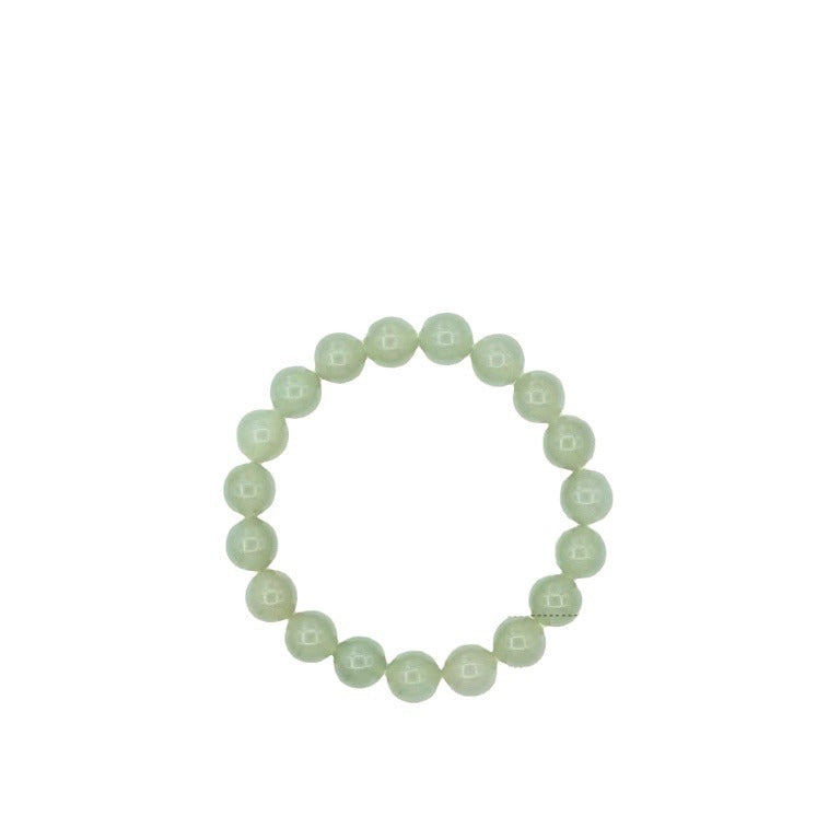 hetian jade bead bracelet – elegant light luxury beads with premium ice-seed jade, adjustable for women