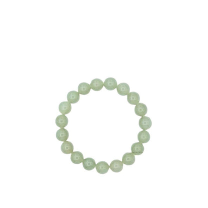 Hetian Jade Bead Bracelet – Elegant Light Luxury Beads with Premium Ice-Seed Jade, Adjustable for Women