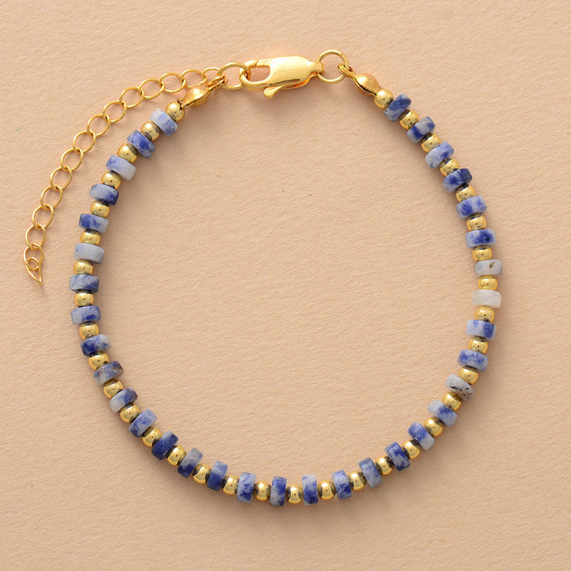 Turquoise Adjustable Beaded Bracelet – Handmade Natural Stone Unisex Bracelet - STAR8S