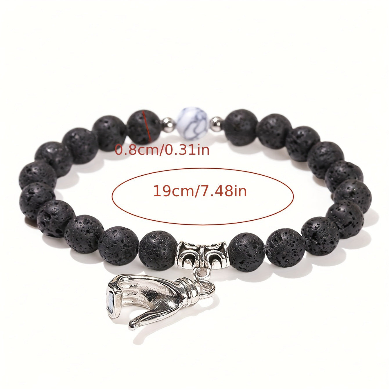 2pcs magnetic couples bracelet set for boyfriend girlfriend natural black lava stone white turquoise beads woven rope braided matching hands heart clasp relationship distance friendship gift 30g