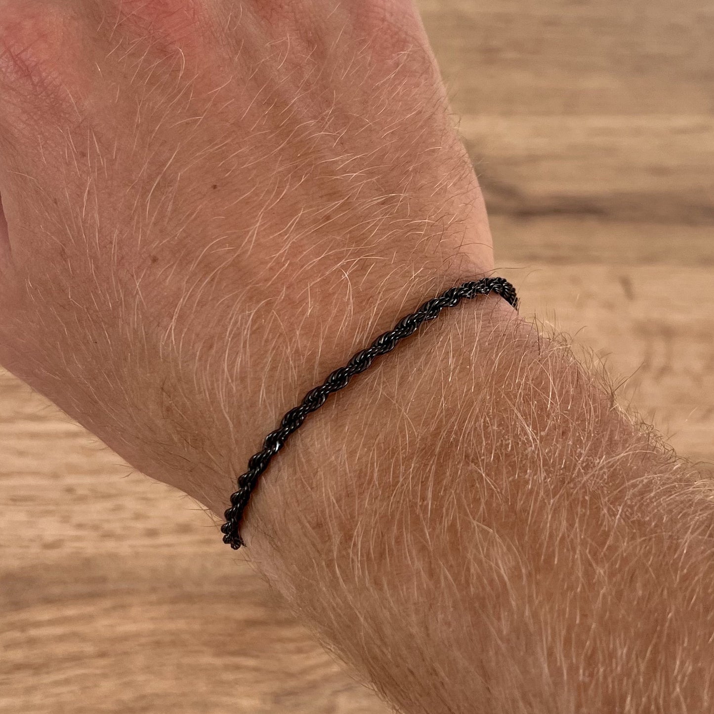 minimalist rope chain bracelet for men premium stainless steel twisted curb link wristband waterproof tarnish-free everyday stackable layering cuff