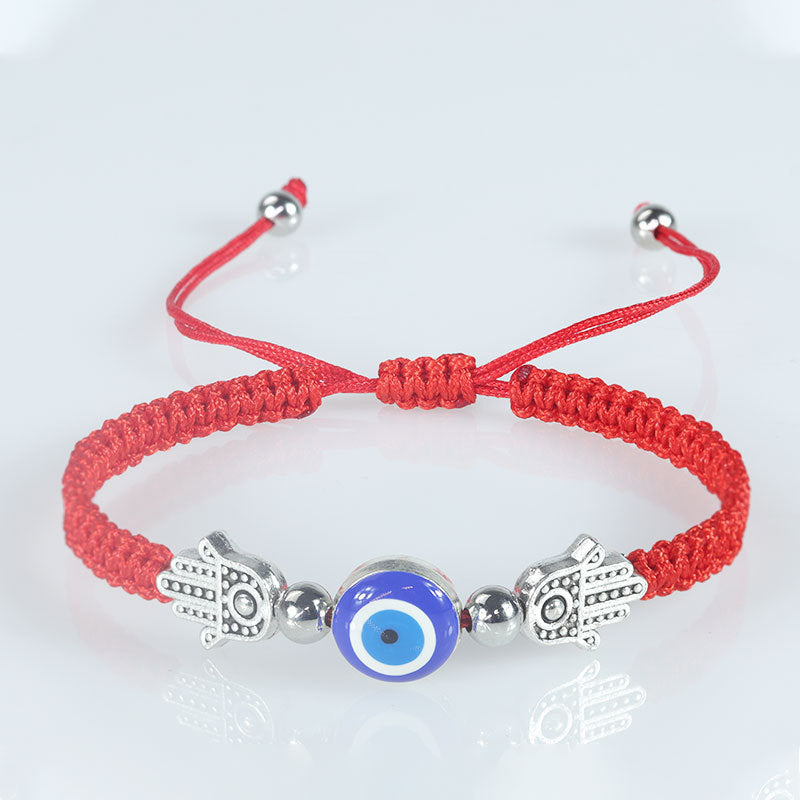 evil eye bracelet - handcrafted adjustable red string bracelet with hamsa & nazar protection charm for women - star8s