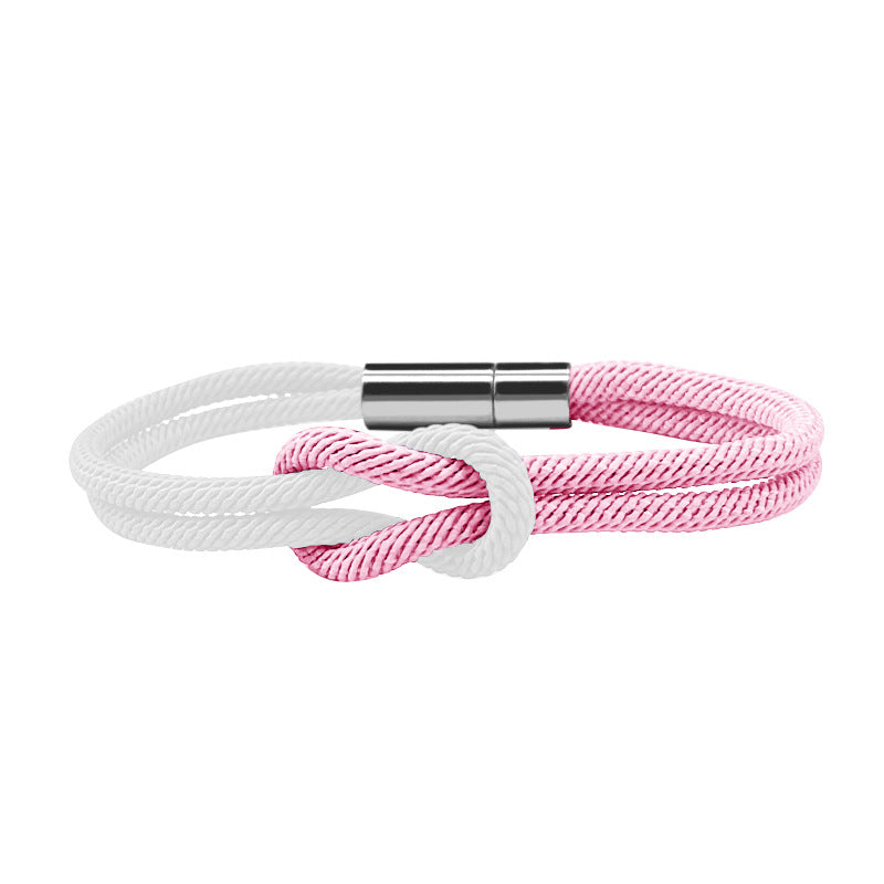 8 braided bracelet - black & white milan rope adjustable couples bracelet - perfect valentine's gift for him & her - star8s