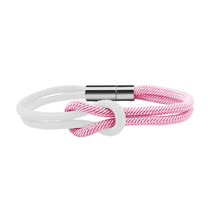 8 Braided Bracelet - Black & White Milan Rope Adjustable Couples Bracelet - Perfect Valentine's Gift for Him & Her - STAR8S