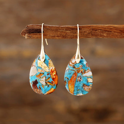 Boho Drop Earrings - Semi-Gemstone Teardrop Earrings for Women | Bohemian Style Jewelry - STAR8S