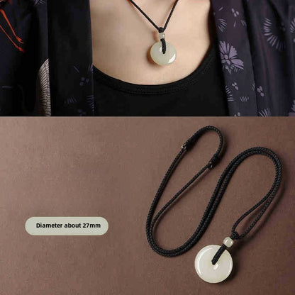 Hetian Jade Ping An Kou Pendant Necklace for Men & Women - STAR8S