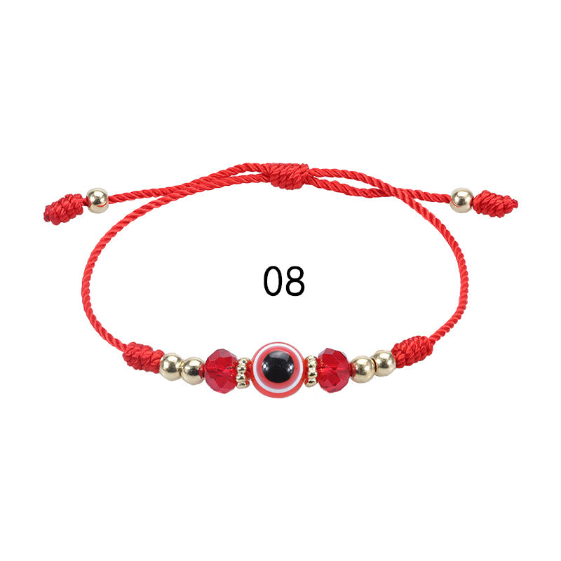 Evil Eye Bracelet - Adjustable Crystal Bead Woven Bracelet for Boys & Girls | Lucky Protection Charm Bracelet - STAR8S