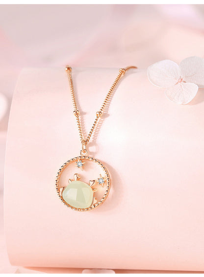 Real Jade Necklace - 925 Silver Gold Plated Dragon Hetian Pendant | STAR8S