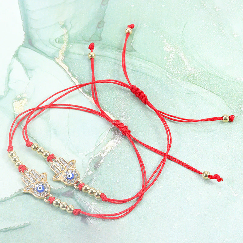 hand evil eye bracelet couple red cord amulet lucky angel eye jewelry - star8s