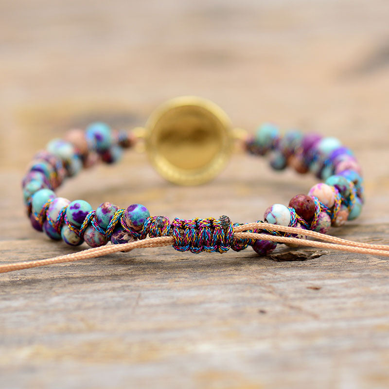 Imperial Jasper Opal Braided Adjustable Friendship Bracelet – Purple & Turquoise Beaded Boho Jewelry - STAR8S
