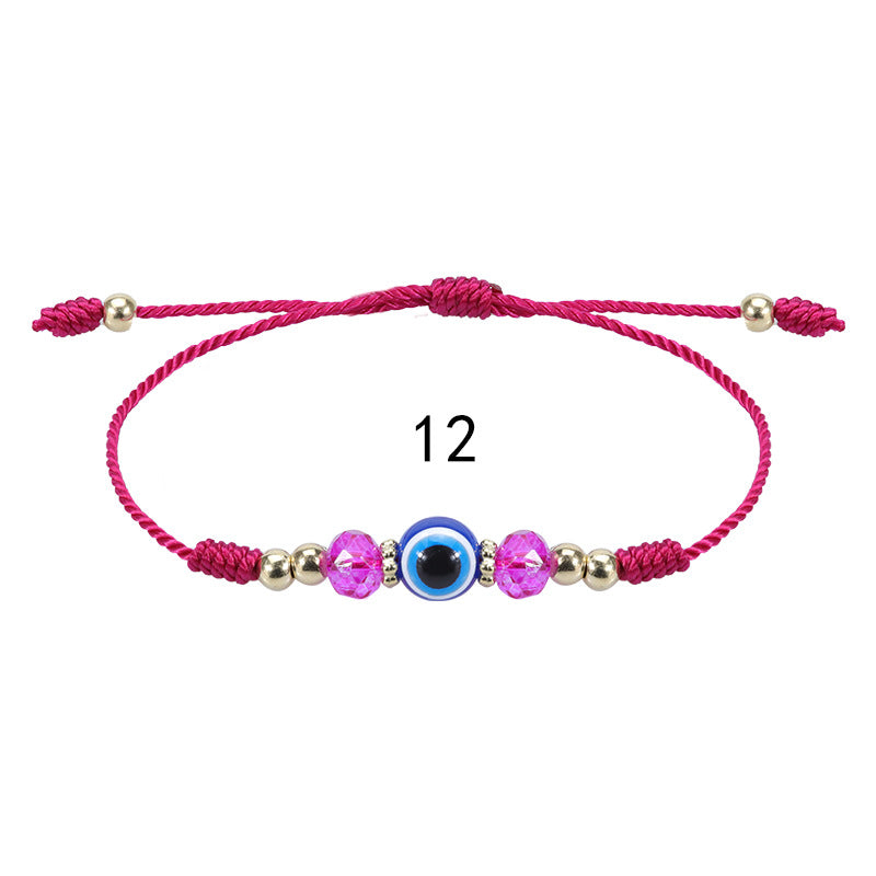 evil eye bracelet - adjustable crystal bead woven bracelet for boys & girls | lucky protection charm bracelet - star8s