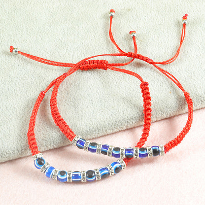 Blue Eye Bracelet Red Cord Protection Amulet - STAR8S