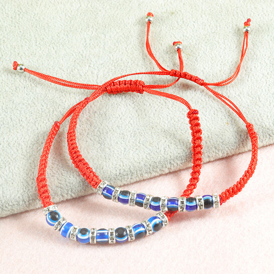 Blue Eye Bracelet Red Cord Protection Amulet - STAR8S